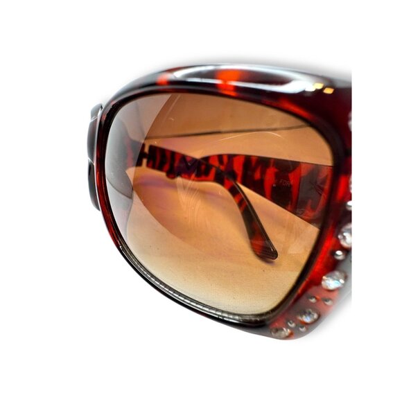 Foster Grant Womens Tortoise Shell Sunglasses Rhinestone Accent Gradient Lenses - Picture 12 of 13